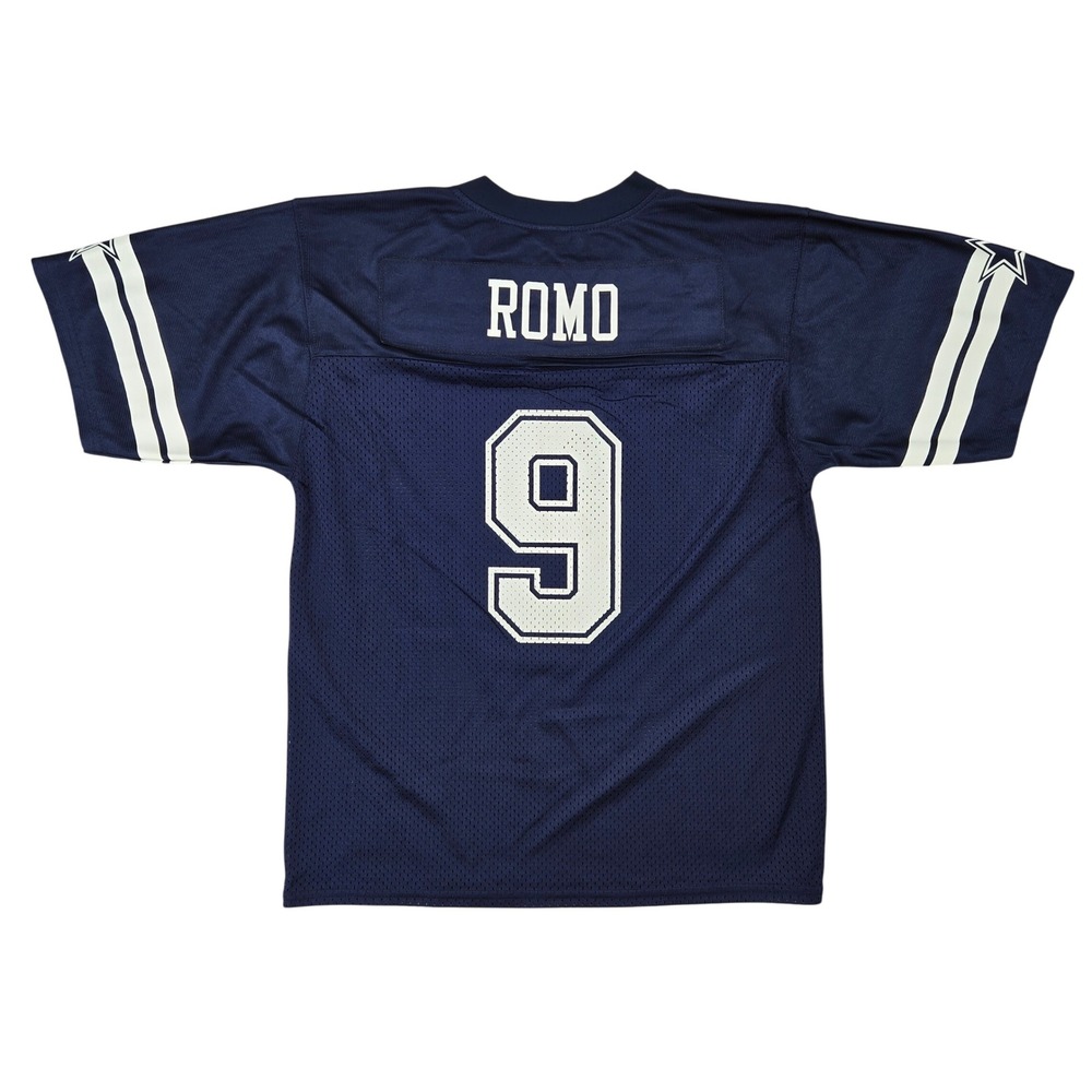 NFL Authentic Apparel L Tony Romo #9 Jersey Kids Navy Blue Sporty Football
